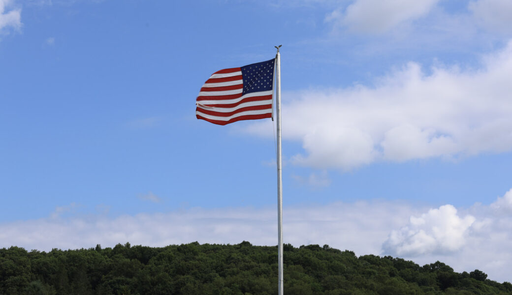 American Flag at golf event