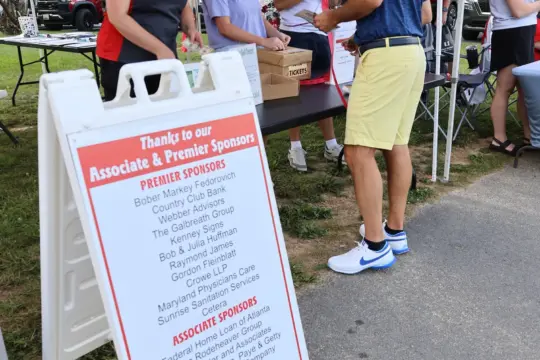 The raffle ticket tent at the tournament