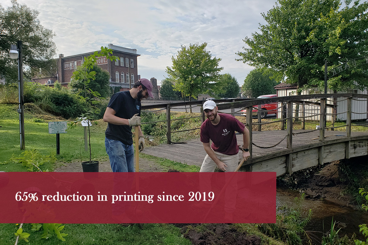 Environmental -  65% reduction in printing since 2019