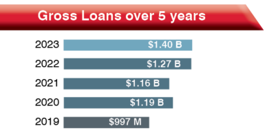 Gross Loans 5 years as of March 1, 2024