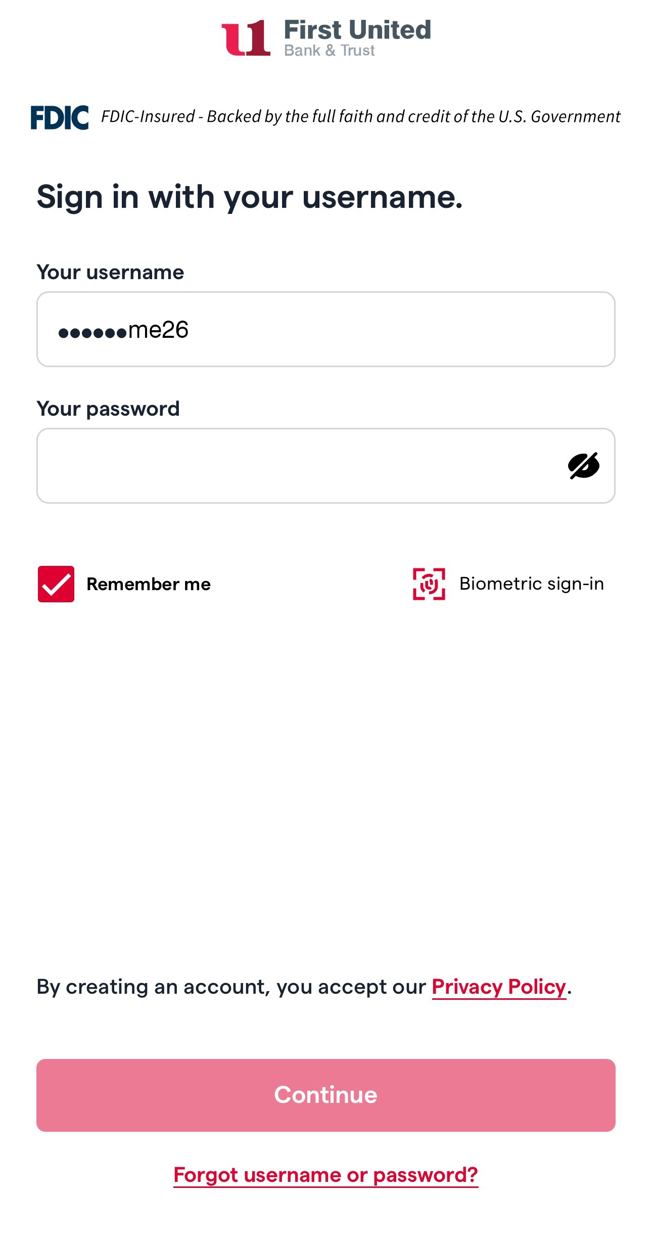 New Mobile Banking Screen