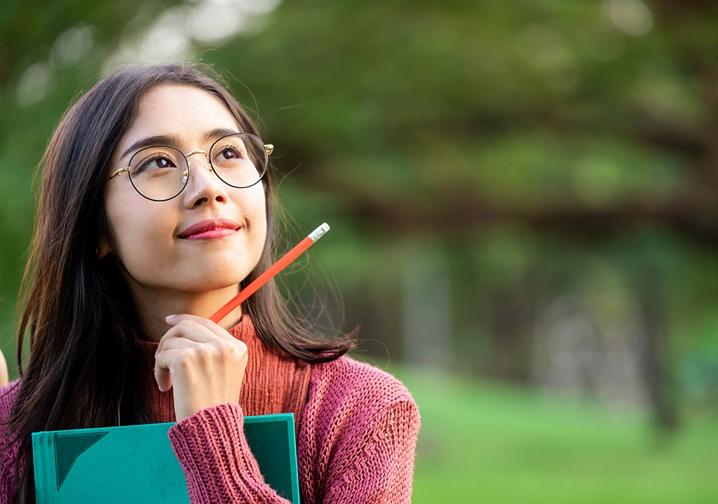 Student pondering college options