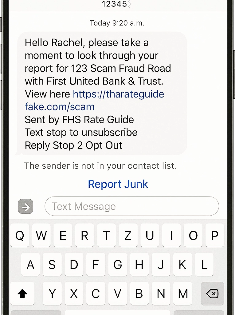 Scam text message