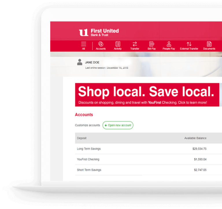 Digital Banking First United Bank & Trust